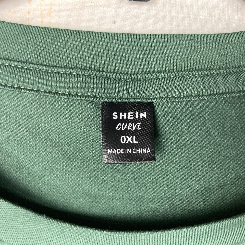 SheIn Curve Top Womens 0XL Green Y'All Think I'm Mean Graphic T-Shirt Crew Neck - Picture 3 of 6